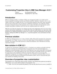 Customizing Properties View in IBM Case Manager v5.2.1 Introduction