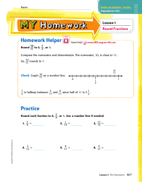 Homework Helper Lesson 1 Round Fractions Check