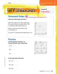 Homework Helper Practice Lesson 8 Ordered Pairs