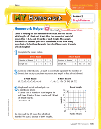Homework Helper Lesson 9 Graph Patterns