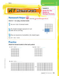 Homework Helper Lesson 4 Hands On: Use Models to
