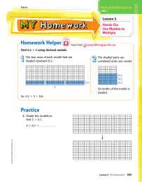 Homework Helper Lesson 2 Hands On: Use Models to