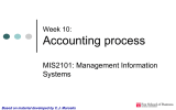 Accounting process MIS2101: Management Information Systems Week 10: