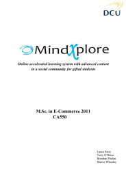 M.Sc. in E-Commerce 2011 CA550  Online accelerated learning system with advanced content