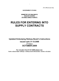 RULES FOR ENTERING INTO SUPPLY CONTRACTS OCTOBER-2009