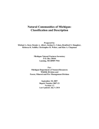 Natural Communities of Michigan: Classification and Description