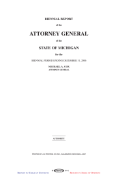 ATTORNEY GENERAL STATE OF MICHIGAN BIENNIAL REPORT of the