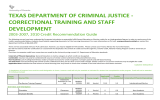 TEXAS DEPARTMENT OF CRIMINAL JUSTICE ‐ CORRECTIONAL TRAINING AND STAFF  DEVELOPMENT 2003‐2007, 2010 Credit Recommendation Guide