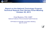 Report on the National Toxicology Program October 29, 2013