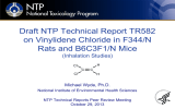 Draft NTP Technical Report TR582 on Vinylidene Chloride in F344/N (Inhalation Studies)