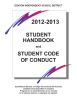 2012-2013 STUDENT HANDBOOK STUDENT CODE