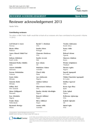 Reviewer acknowledgement 2013 Open Access Natalie Pafitis