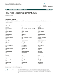 Reviewer acknowledgement 2013 Open Access Fernando Marques