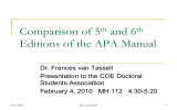 Comparison of 5 and 6 Editions of the APA Manual th