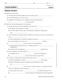 Abiotic Factors A. 1. 2.