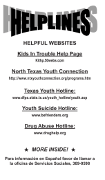 HELPFUL WEBSITES Kids In Trouble Help Page North Texas Youth Connection