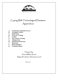 Coping With Technological Disasters: Appendices
