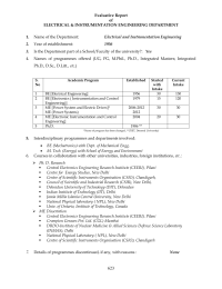 Evaluative Report of ELECTRICAL &amp; INSTRUMENTATION ENGINEERING DEPARTMENT