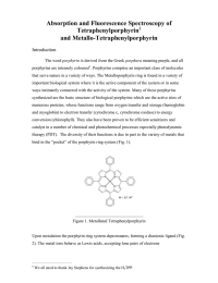 Absorption and Fluorescence Spectroscopy of Tetraphenylporphyrin  and Metallo-Tetraphenylporphyrin