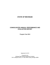 STATE OF MICHIGAN CONSOLIDATED ANNUAL PERFORMANCE AND EVALUATION REPORT