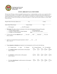 STUDY ABROAD EVALUATION FORM