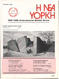 t:~· ~\ ~ NEW YORK  Greek-Amerlcan  Monthly  Review
