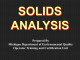 SOLIDS ANALYSIS Prepared By Michigan Department of Environmental Quality