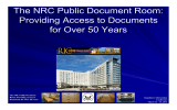 The NRC Public Document Room: Providing Access to Documents