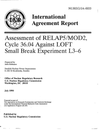 Assessment  of RELAP5/MOD2, Cycle  36.04  Against  LOFT International
