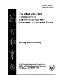The Effect of Elevated Temperature  on Concrete  Materials  and