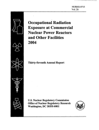 Occupational  Radiation Exposure  at Commercial Nuclear  Power Reactors