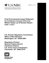 Final Environmental Impact Statement for Combined Licenses (COLs) for