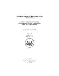 NUCLEAR REGULATORY COMMISSION ISSUANCES April 1, 2011 – June 30, 2011