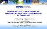 Review of Data Gap Analysis for Extended Storage and Transportation