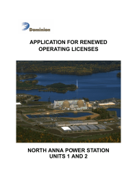 APPLICATION FOR RENEWED OPERATING LICENSES NORTH ANNA POWER STATION UNITS 1 AND 2