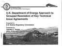 Depart  ent of Energy Approach  to Technical Issue Agreements