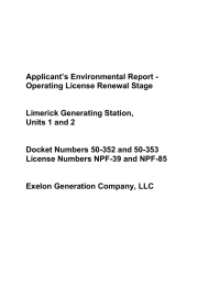Applicant’s Environmental Report - Operating License Renewal Stage  Limerick Generating Station,