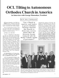 OCL Tilting to Autonomous Orthodox Church in America G I