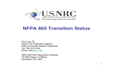 NFPA 805 Transition Status