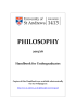 PHILOSOPHY  2015/16 Handbook for Undergraduates
