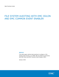 FILE SYSTEM AUDITING WITH EMC ISILON AND EMC COMMON EVENT ENABLER