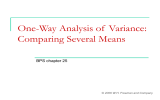 One-Way Analysis of  Variance: Comparing Several Means BPS chapter 25