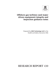 RESEARCH REPORT 430 Offshore gas turbines (and major driven equipment) integrity and
