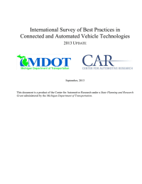 International Survey of Best Practices in Connected and Automated Vehicle Technologies 2013 U