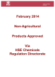 February 2014 Non-Agricultural Products Approved Via