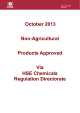October 2013 Non-Agricultural Products Approved Via