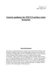 Generic guidance for FOCUS surface water Scenarios  Version: 1.4