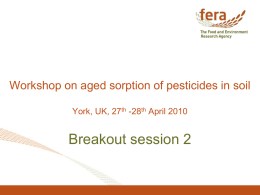 Breakout session 2 Workshop on aged sorption of pesticides in soil -28