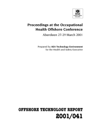 2001/041 OFFSHORE TECHNOLOGY REPORT Proceedings at the Occupational Health Offshore Conference