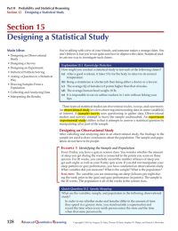 Section 15 Designing a Statistical Study Main Ideas